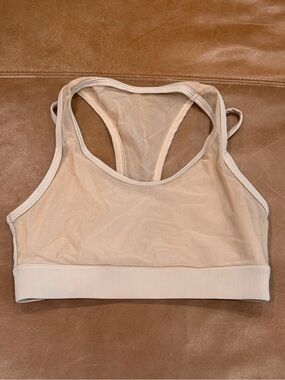 Body Language Nude Mesh Double Layer Sports Bra Size Small